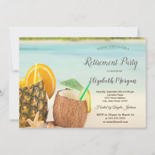 Cocktail-Strand-Muscheln Ruhestandsparty Einladung