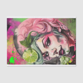 Cocktail-Süssen - Rosa Mojito Graffiti Decoupage Seidenpapier