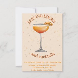 Cocktail tendance Invitation d'anniversaire - Glam