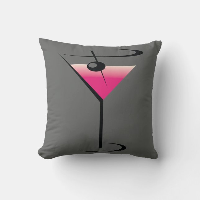 Cocktail-Throw Kissen Wohngestaltung Rosa Grau (Vorderseite)