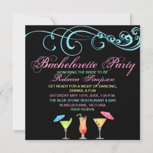 Cocktail Time Bachelorette Party Invitation