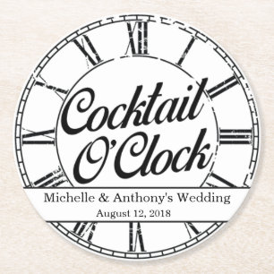 Cocktail-Uhr-Untersetzer Runder Pappuntersetzer
