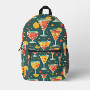 Cocktail- und Saftgetränkemuster Bedruckter Rucksack