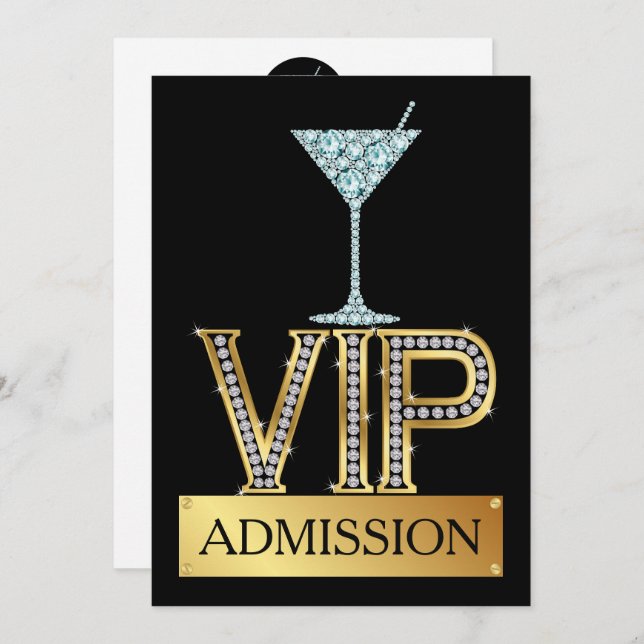 Cocktail VIP Admission Invitation (Devant / Derrière)