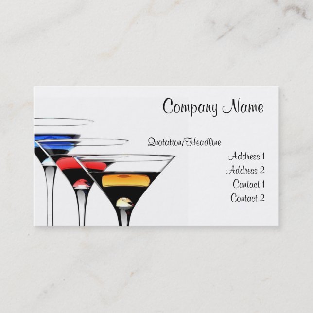 Cocktail-Visitenkarte Visitenkarte (Vorderseite)
