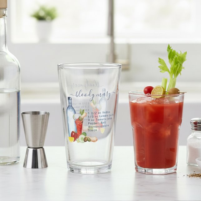 Cocktail Watercolor Rezept Mixed Drink Bloody Mary Glas (Von Creator hochgeladen)