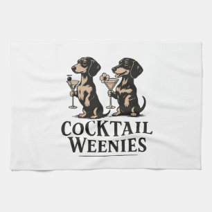 Cocktail-Weenies Lustiger Dackel Wiener Hund Geschirrtuch