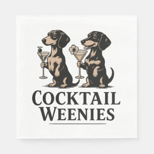 Cocktail-Weenies Lustiger Dackel Wiener Hund Serviette