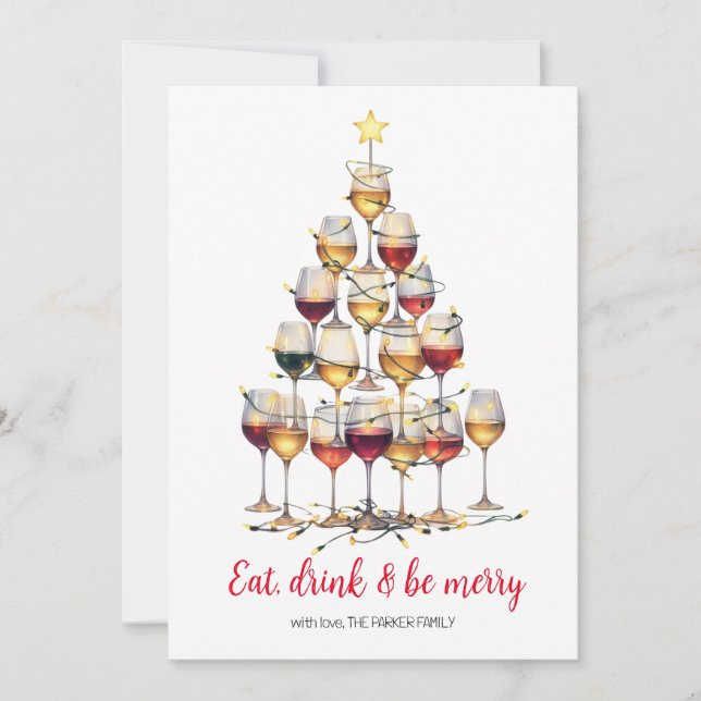Cocktail-Weihnachtskarte Feiertagskarte (Vorderseite)