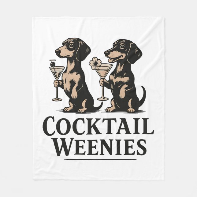Cocktail-Würstchen Lustiger Dachshund Dackel Fleecedecke (Vorderseite)