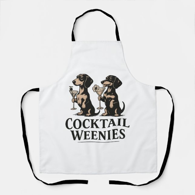 Cocktail-Würstchen Lustiger Dachshund Dackel Schürze (Vorderseite)