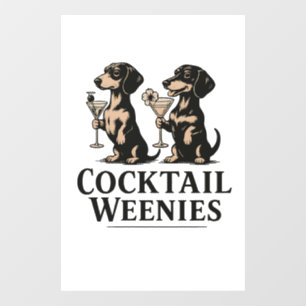 Cocktail-Würstchen Lustiger Dachshund-Wiener-Hund Fensteraufkleber