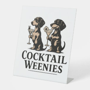 Cocktail-Würstchen Lustiger Dackel Wiener Hund Sockelschild