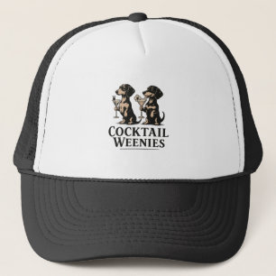 Cocktail-Würstchen Lustiger Dackel Wiener Hund Truckerkappe