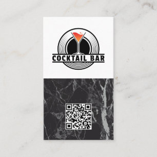 Cocktailbar-Logo-Grafik QR-Code Visitenkarte