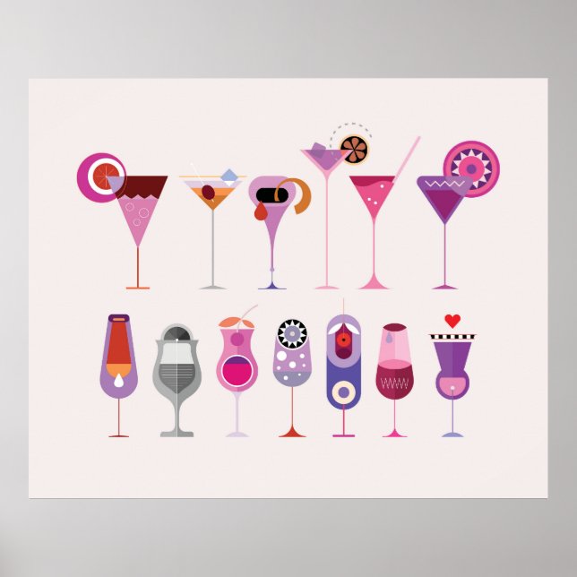 Cocktailbrille Poster (Vorne)