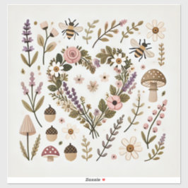 Cocktailcore "Blumenherz & Bienen" Sticker-Set Aufkleber