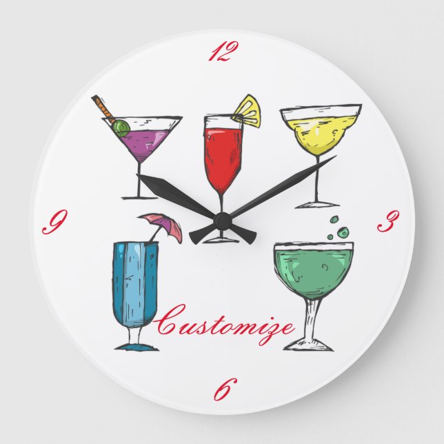 Cocktailgetränk Thunder_Cove Große Wanduhr (Vorderseite)