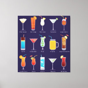 Cocktailgetränke in Gläsern Leinwanddruck
