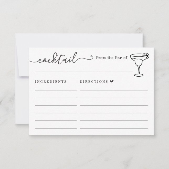 Cocktailkarte für die Bar Einladung (Vorderseite)