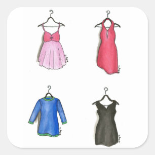 Cocktailkleidung Kleidung Kleidung Boutique Mode Quadratischer Aufkleber