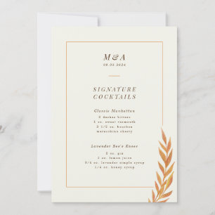 Cocktailmenü der Hochzeit im Herbst Orange Branch