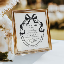 Cocktailmenü mit schwarzer Hand Poster