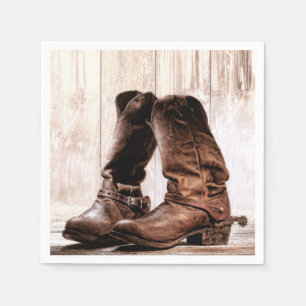 Cocktailpapier Napkin Boots Land Rustikaler Wester Serviette