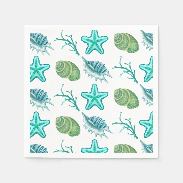 Cocktailpapier Napkins-Muscheln Serviette (Vorderseite)