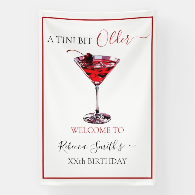 Cocktailparty Ein bisschen älterer Cherry Martini Banner (Vertikal)