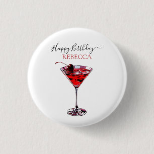 Cocktailparty Kirsch Martini Alles Gute zum Geburt Button