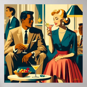 Cocktailparty-Paare Gemeinsame Anziehung Poster