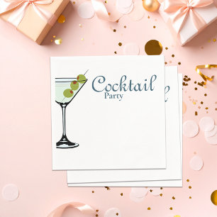Cocktailparty-Serviette mit Martiniglas Serviette