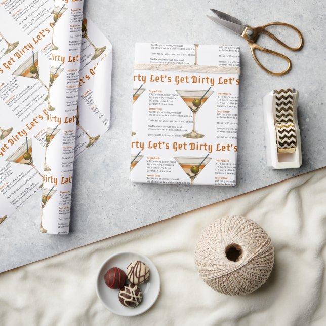 Cocktailpause Auf schmutzigen Martini-Rezept Geschenkpapier (Kunsthandwerk)