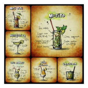 Cocktailrezeptur Poster