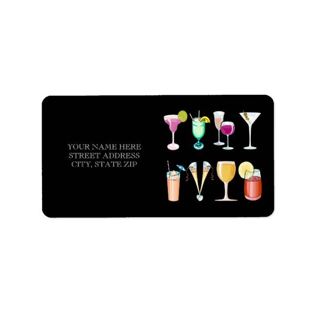 Cocktails Adresse Étiquettes (Devant)