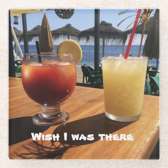 Cocktails am Meer Glasuntersetzer (Vorderseite)