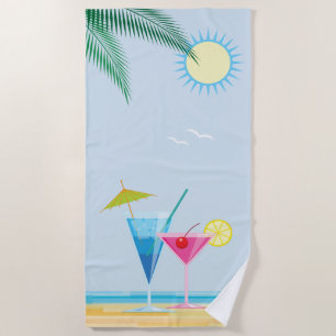 Cocktails auf dem Strand-Badetuch Strandtuch