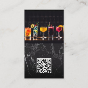 Cocktails auf der Barablage QR-Code Visitenkarte