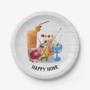 Cocktails auf Holz Pappteller