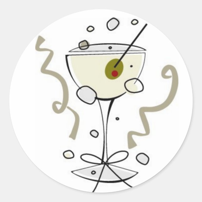 Cocktails-Aufkleber Runder Aufkleber (Vorderseite)