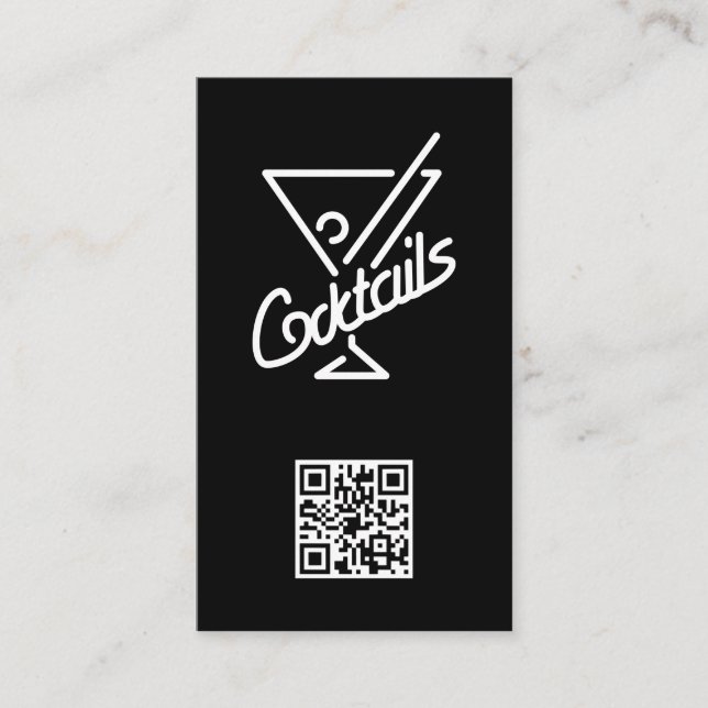 Cocktails / Barkeeper / QR Strichcode Visitenkarte (Vorderseite)