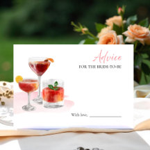Cocktails Brautparty Beratung für die Bride Card