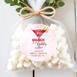 Cocktails Brunch & Brautparty Runder Aufkleber