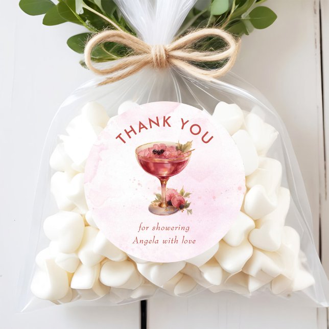 Cocktails Brunch & Brautparty Runder Aufkleber (Von Creator hochgeladen)