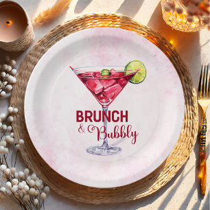 Cocktails Brunch & Bubbly Brautparty  Pappteller