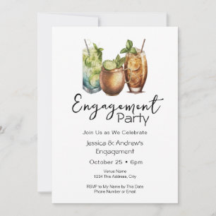 Cocktails Casual Verlobungsfeier Einladung