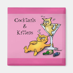 Cocktails & chatons Aimant Cartoon Rose