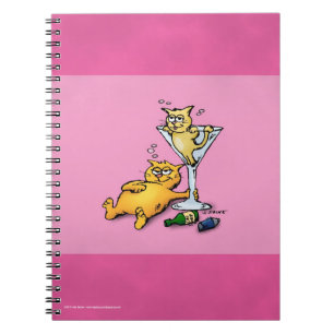 Cocktails & Chatons Carnet Rose Dessin Animé