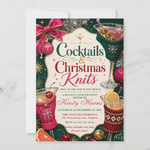 Cocktails & Christmas Strick-Holiday-Party Einladung